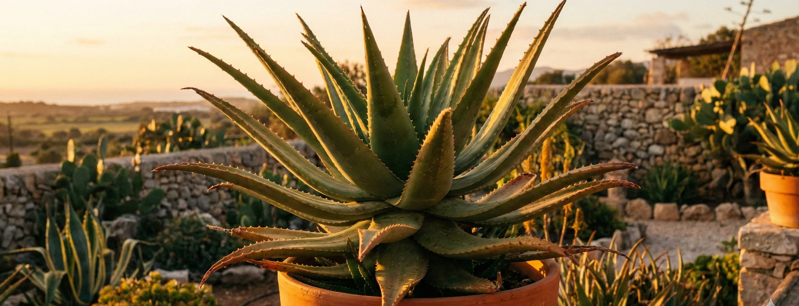 Planta de Aloe Vera fresca cortada mostrando el gel interior